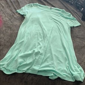Turquoise short T-shirt dress